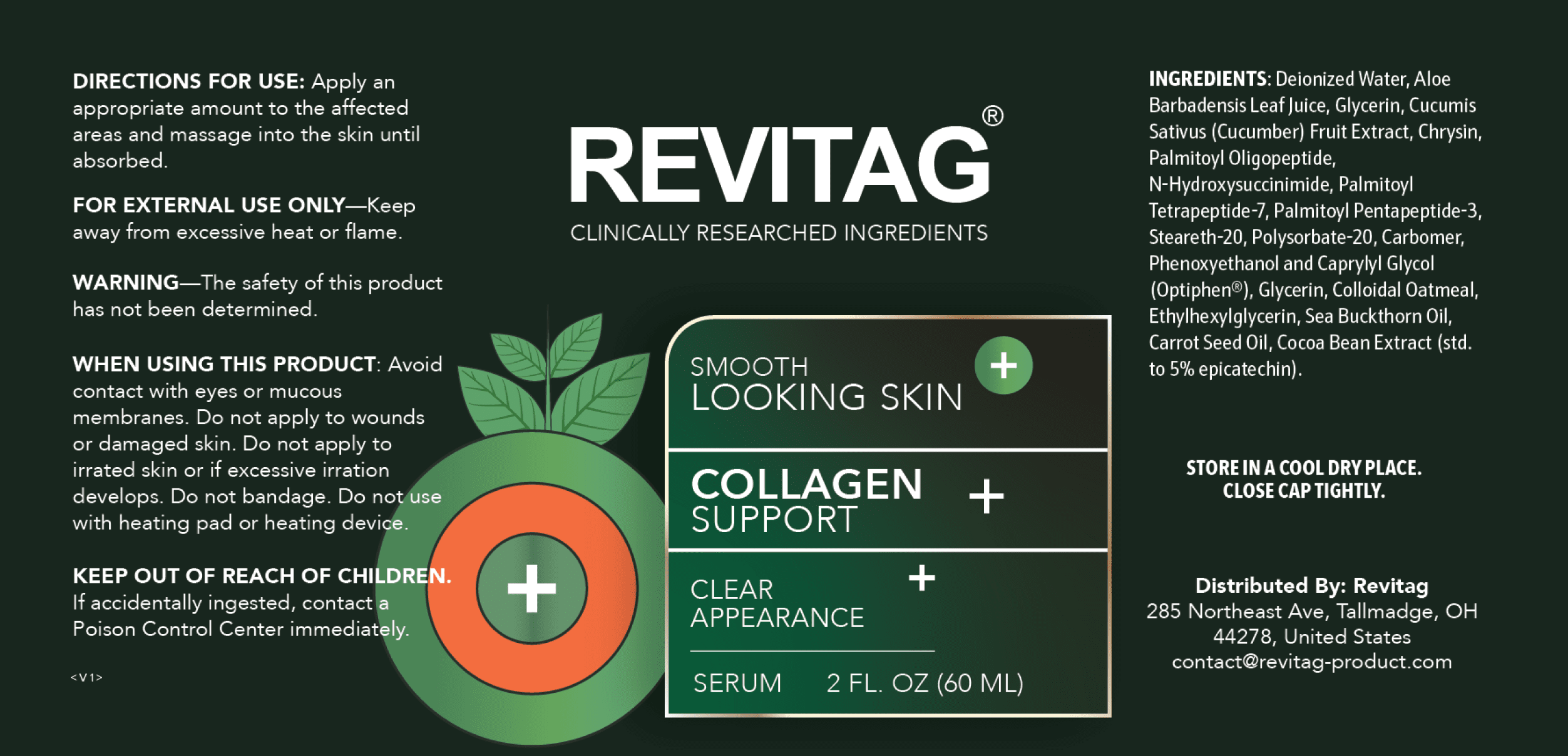 ReviTag ingredients label